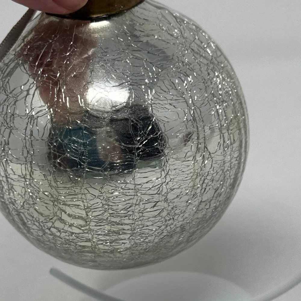 RESTORATION HARWARE KUGEL STYLE MERCURY GLASS CHRISTMAS ORNAMENT MIRROR